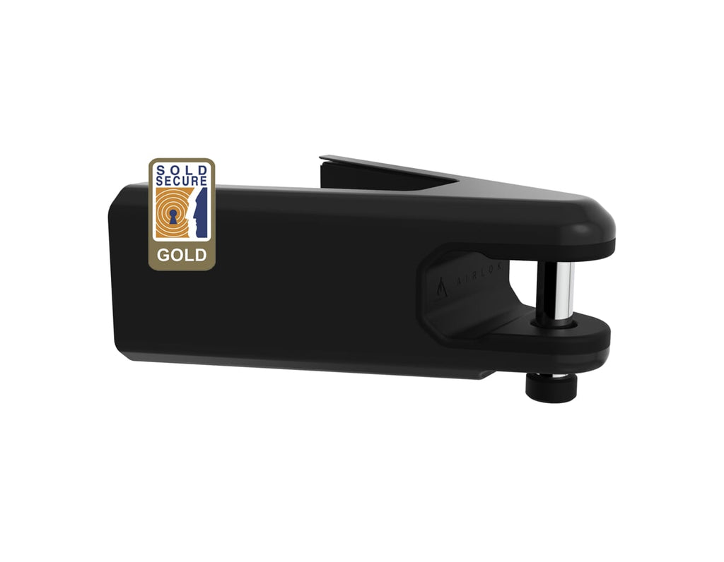 Hiplok Airlok Rowerowy Uchwyt Ścienny Zamykany, Hartowana Stal, Bezpieczeństwo Gold Sold Secure, Czarny (ALK1AB)