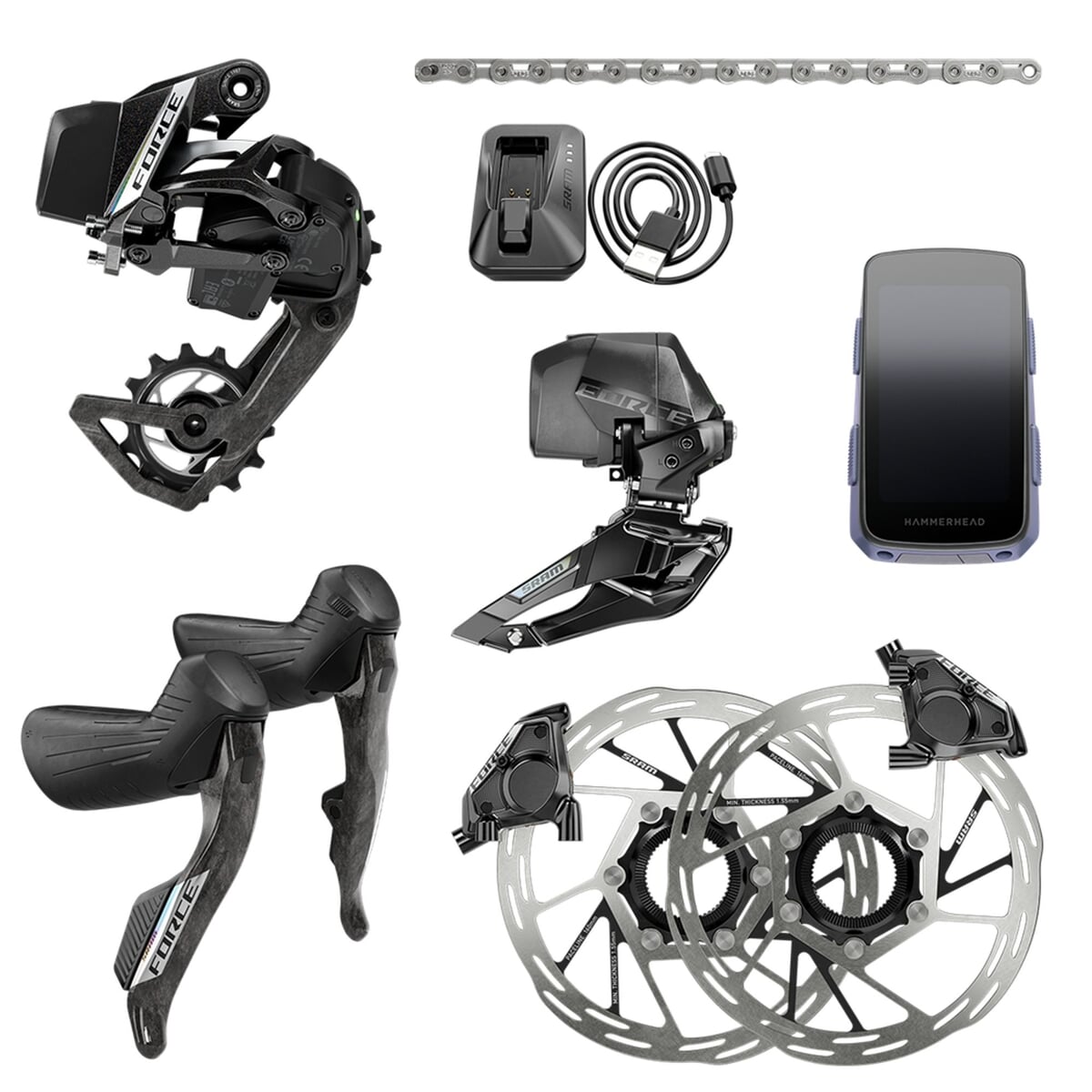 SRAM Force AXS 2X Grupa Bezprzewodowa Hammerhead