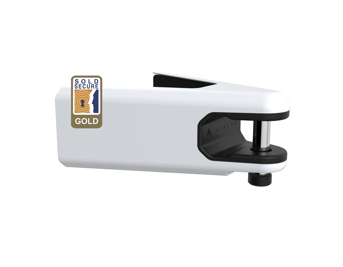 Uchwyt Rowerowy Hiplok AIRLOK Biały Zabezpieczenie Ścienne Gold Stal Hartowana 5.1kg