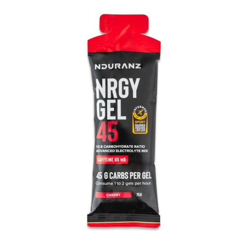 ŻEL ENERGETYCZNY NRGY GEL 45 NDURANZ 75G + 65G KOFEINY - WIŚNIOWY